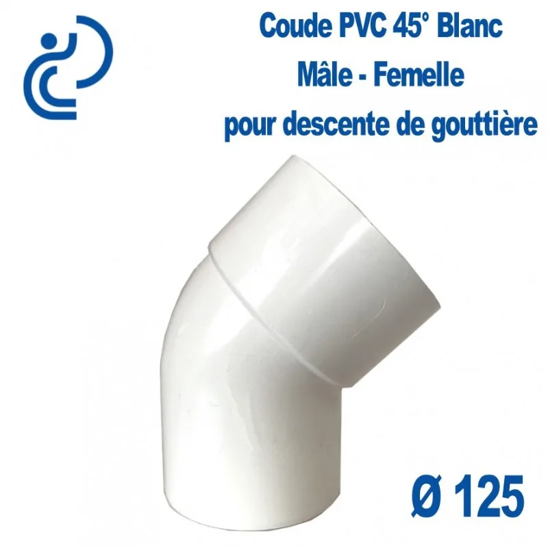 Coude Pvc 45° Diamétre 125 Blanc Coude Pvc 45° Diamétre 125 Blanc
