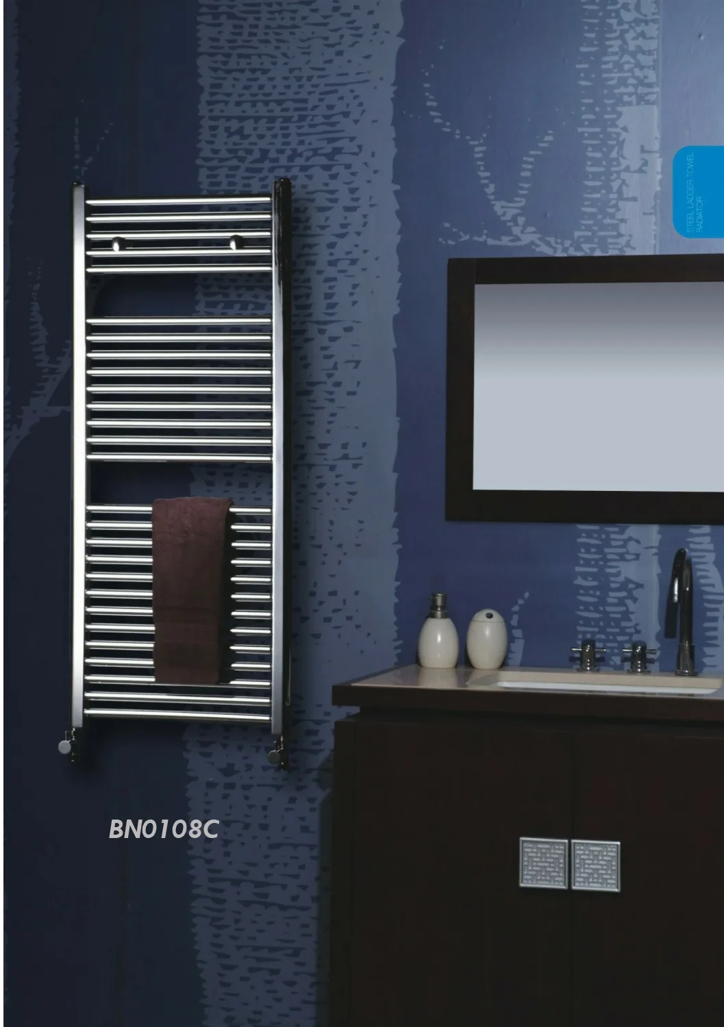 Sèche linge 120/50 chromé rond droit BNB