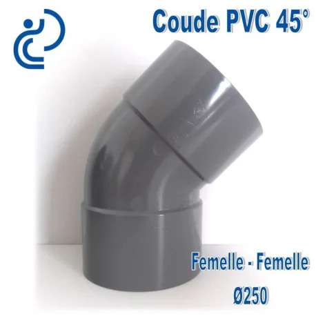 Coude PVC Simple 45° Diamétre 250