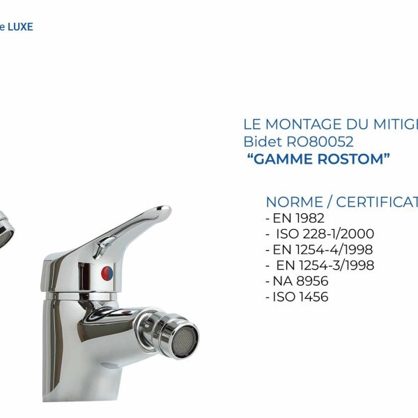 Mitigeur bidet SLR Rostom