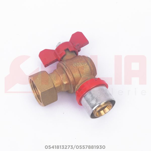 Vanne coude ecrou libre 20 3/4 sertir TIEMME