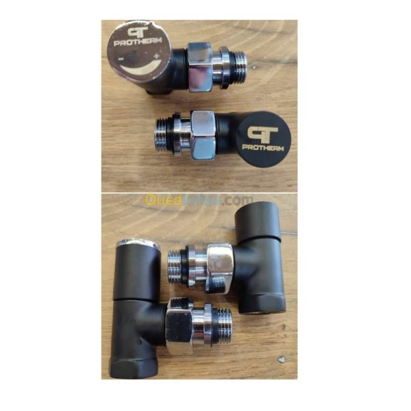 Robinet radiateur simple 15/21 noir Protherm