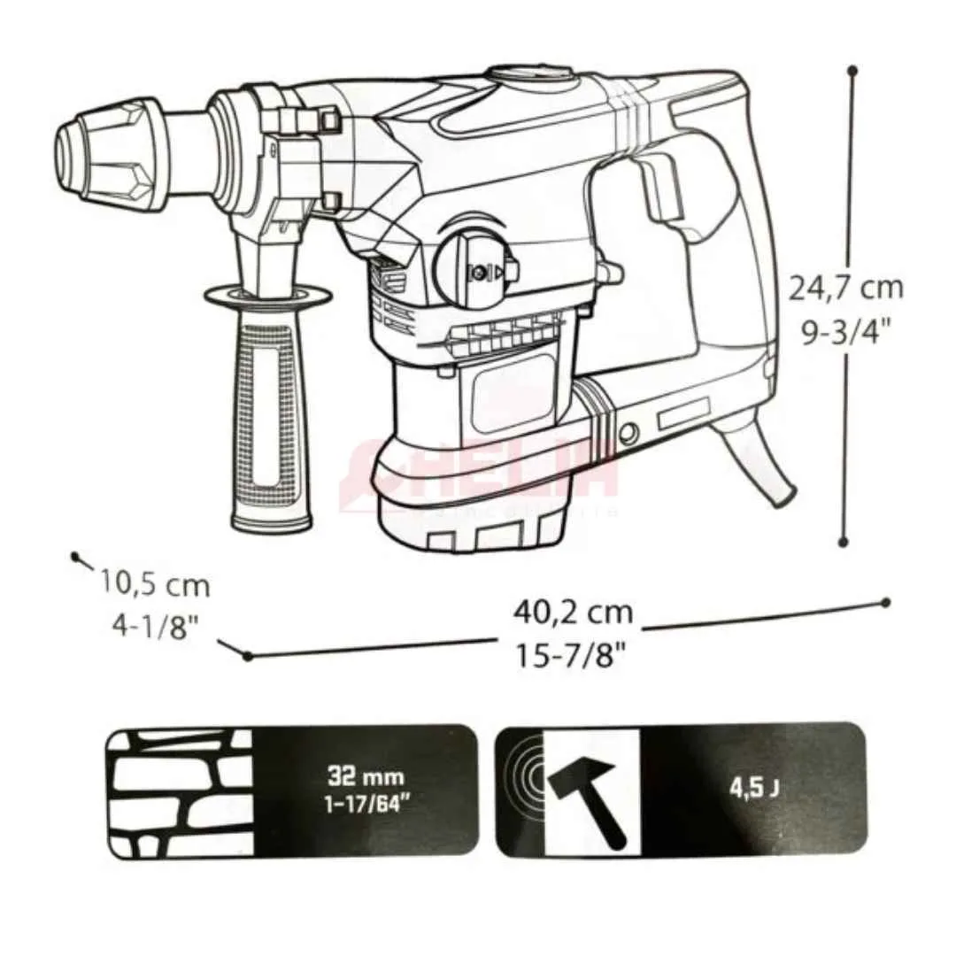 Marteau Piqueur 32mm 1250W CROWN CT18056