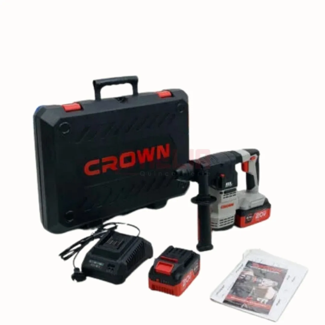 Marteau perforateur sans fil 20V 18mm 2 batteries 4Ah CROWN CT28001
