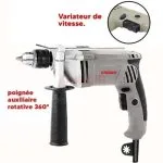 Perceuse 13mm 600W mandrin plastique CROWN CT10065KLC
