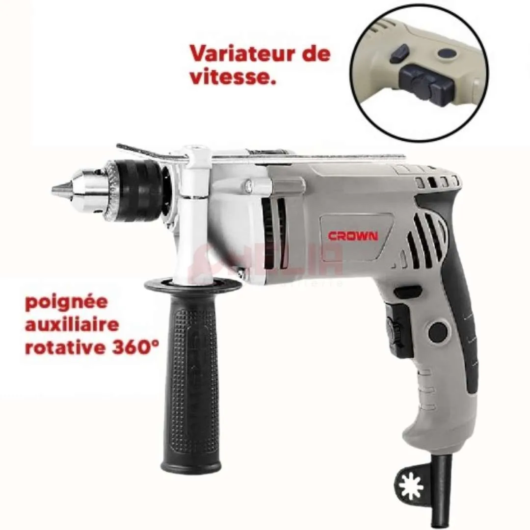 Perceuse 13mm 600W mandrin plastique CROWN CT10065KLC
