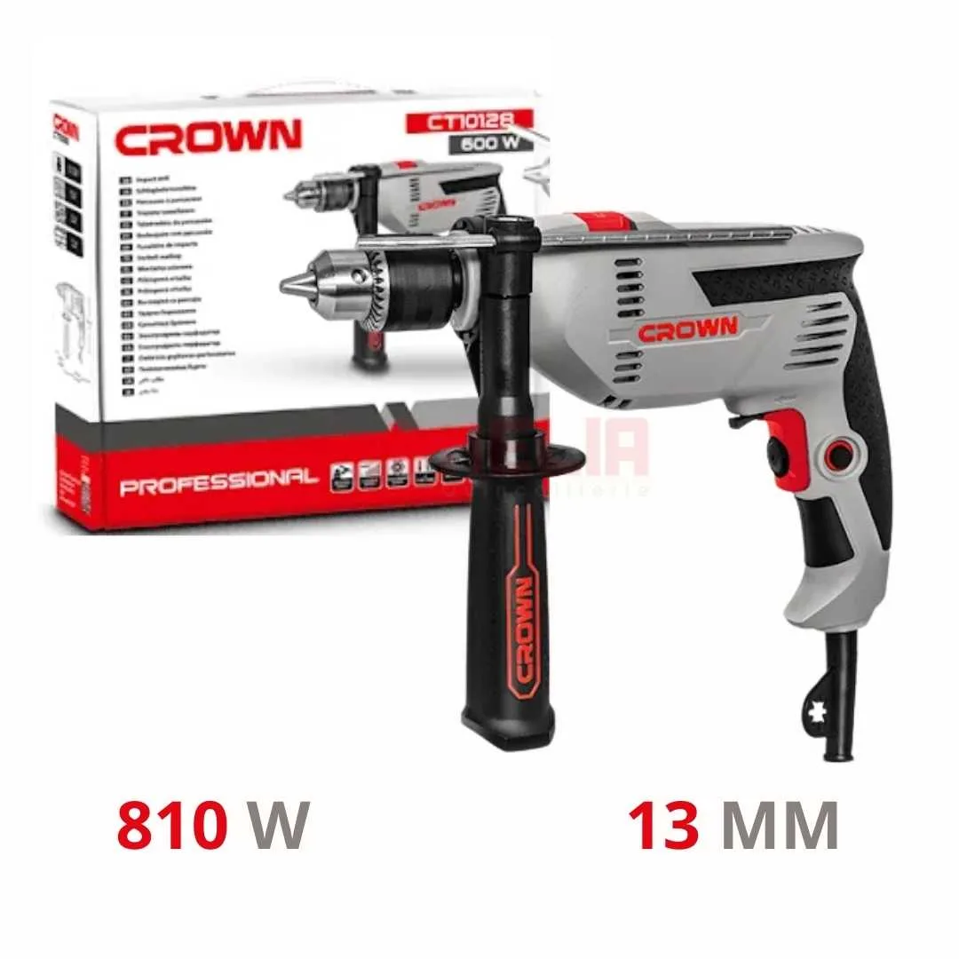 Perceuse 13mm 810W mandrin plastique CROWN CT10077KLC