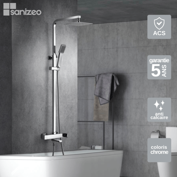 colonne de douche baignoire baignoire fiyi chrome imex