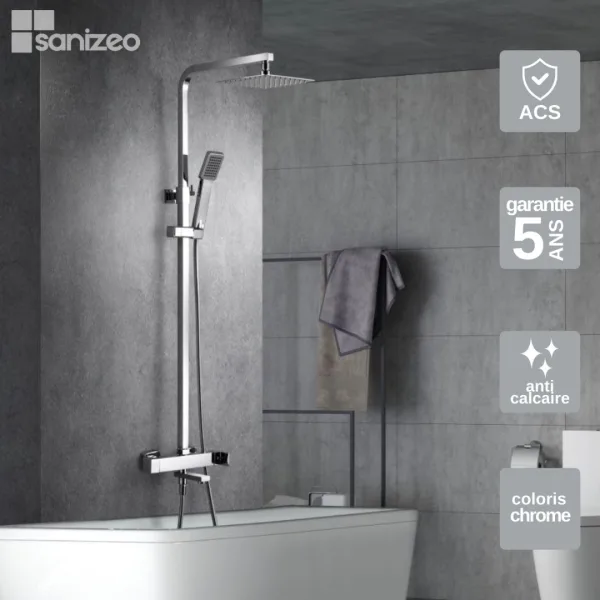 colonne de douche baignoire baignoire fiyi chrome imex