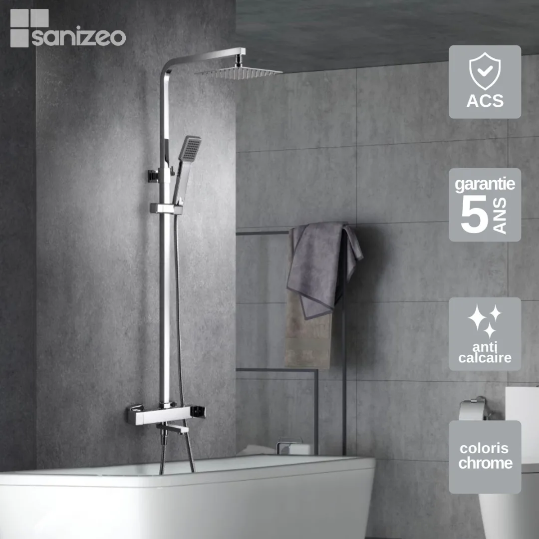 colonne de douche baignoire baignoire fiyi chrome imex