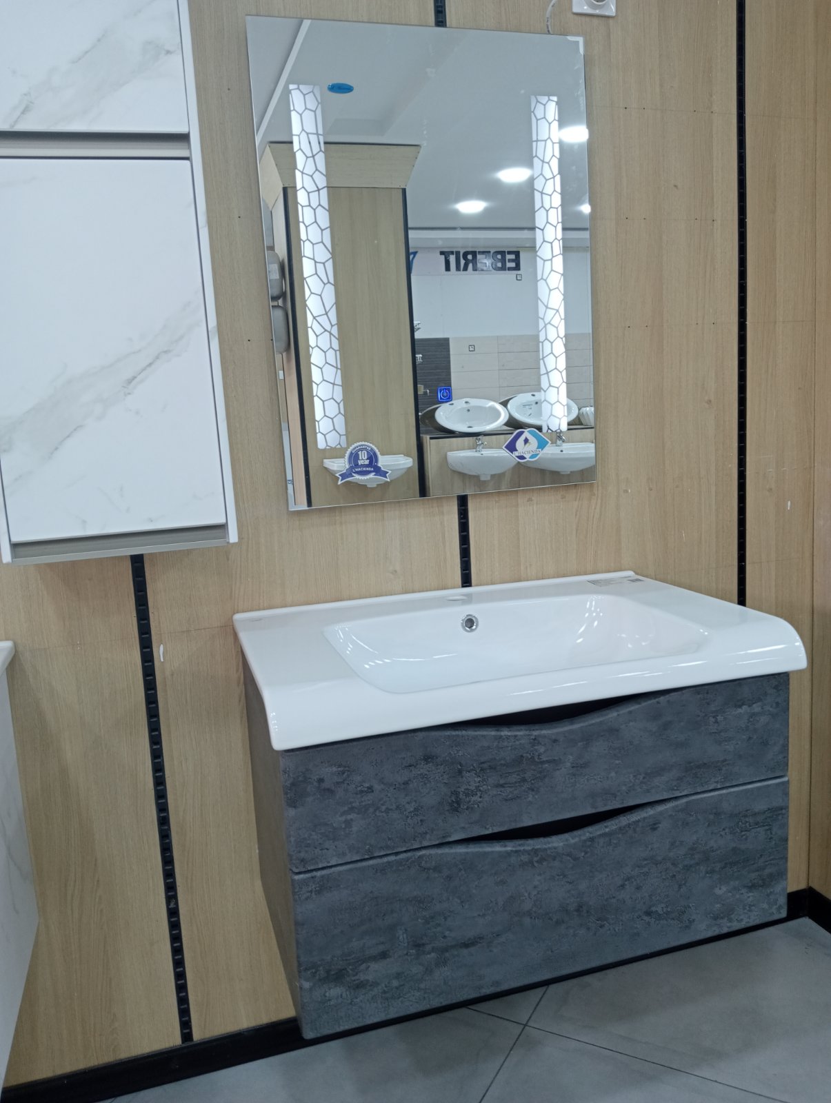 MEUBLE DE BAIN ANOVA 80 GRIS AROISE