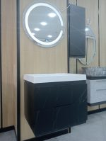 Meuble De Bain 60 cm Noir Marbre SHARP
