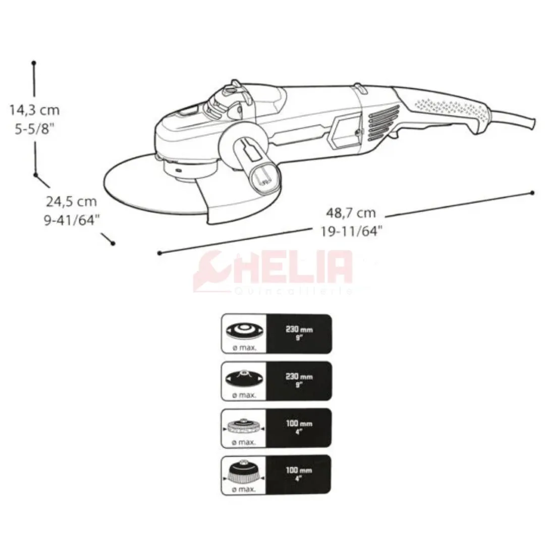 Tronçonneuse meuleuse 230mm 22000W CROWN CT13070