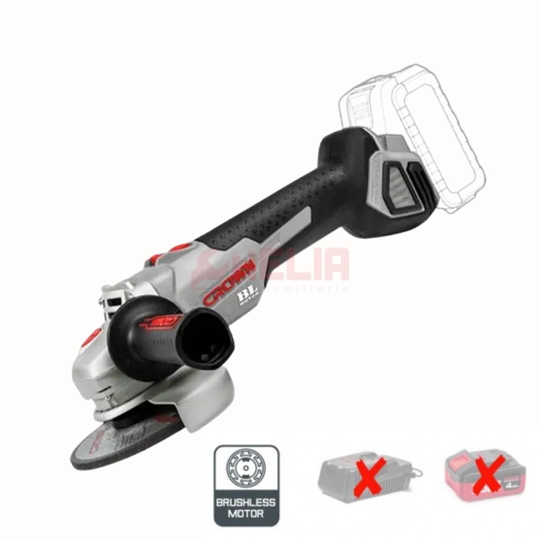 Tronçonneuse sans fil sans charbons 20V 115mm Sans Batterie CROWN CT23001(1) Tronçonneuse sans fil sans charbons 20V 115mm Sans Batterie CROWN CT23001