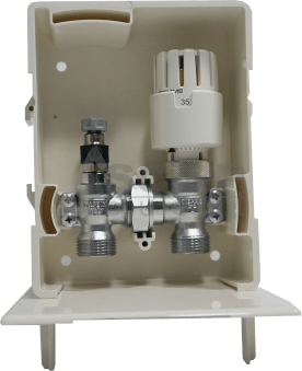 Boitier avec kit thermostatique pour réglage température de retour