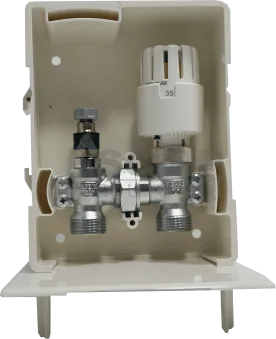 Boitier avec kit thermostatique pour réglage température de retour