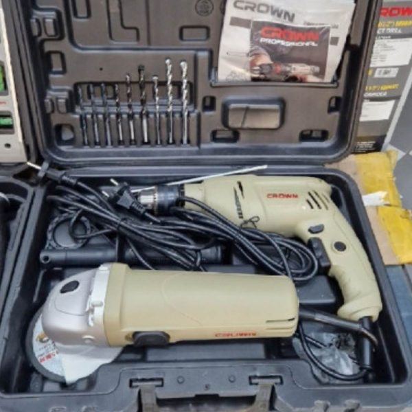 Kit Perceuse 13mm Tronçonneuse 115mm CROWN