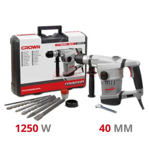MARTEAU PIQUEUR 40MM 1250W SDS MAX CT18080 CROWN