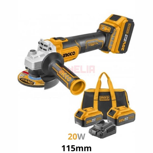 Meuleuse d’angle sans fil 20V 115mm + BATTERIE INGCO  CAGLI2011582