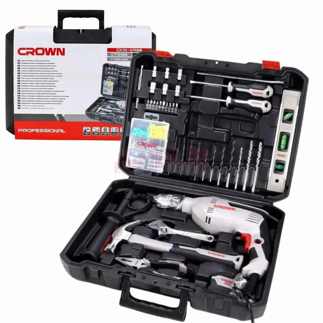 Perceuse 600W avec valise outils 98pcs CROWN CT10128
