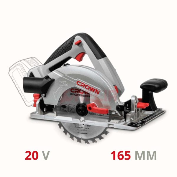 Scie circulaire sans fil sans charbons 165mm 20V sans batterie CROWN  CT25002