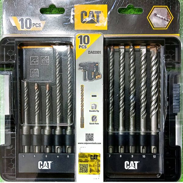 JEU DE MECHE BETON SDS+ 10PCS DA03901 CAT