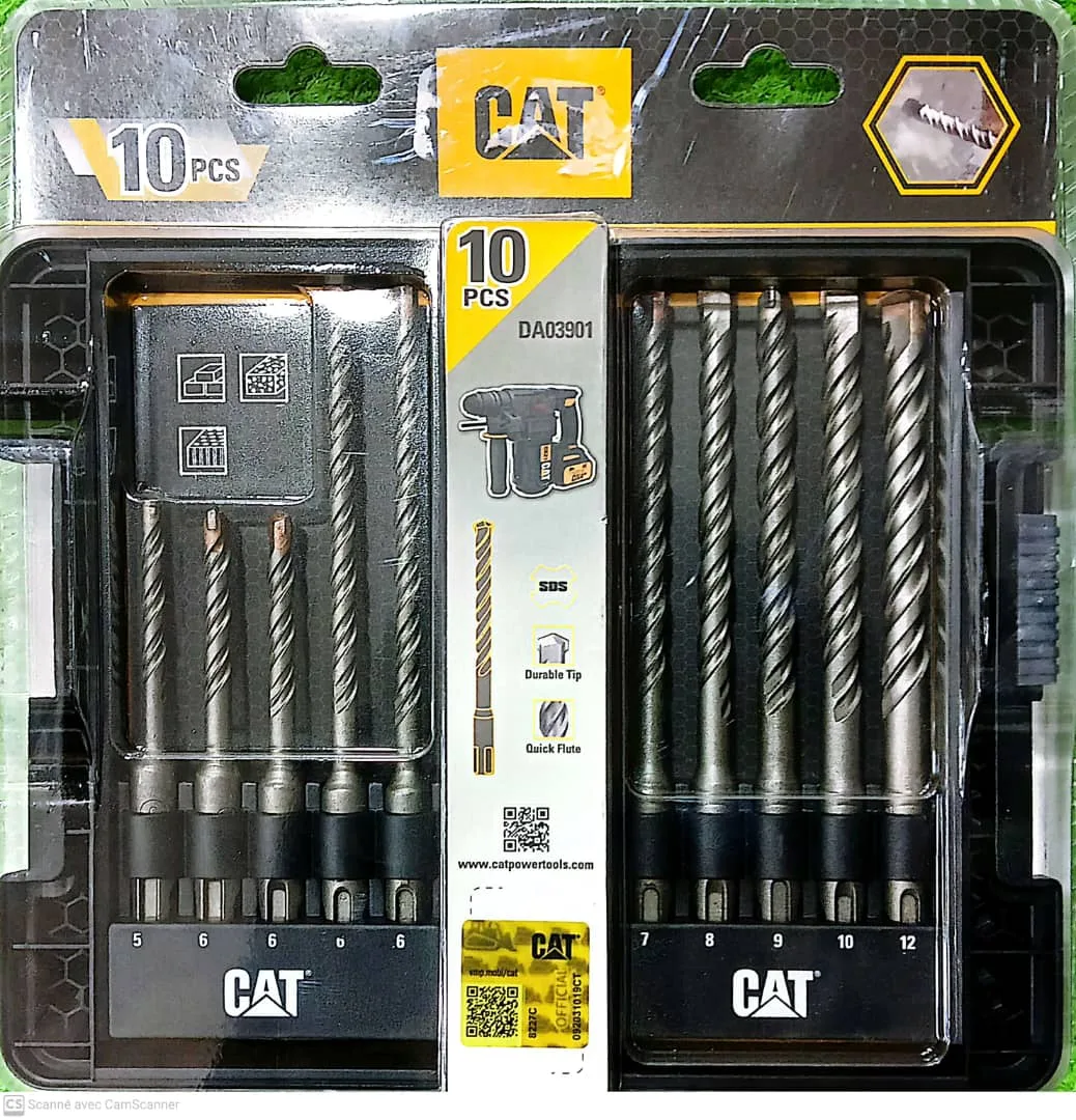 JEU DE MECHE BETON SDS+ 10PCS DA03901 CAT