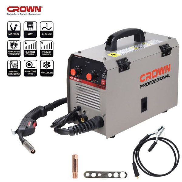 Poste à souder portatif MIG-220H MMA 140A CROWN | CT33168-1