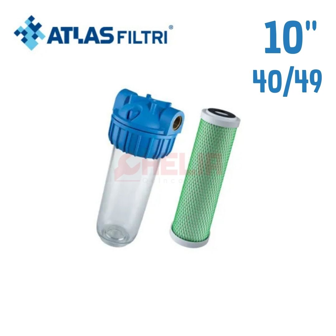 Filtre à eau au charbon transparent BIG 10 4049 ATLAS FILTRI Filtre à eau au charbon transparent BIG 10 4049 ATLAS FILTRI