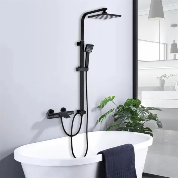 colonne de douche baignoire noir reno emi