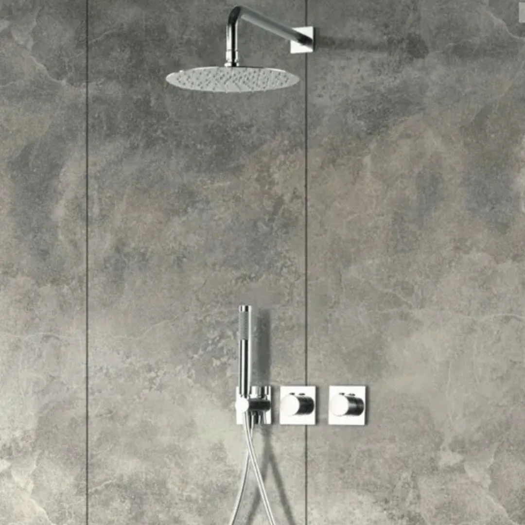 colonne de douche encastrer thermostatique chrome imex