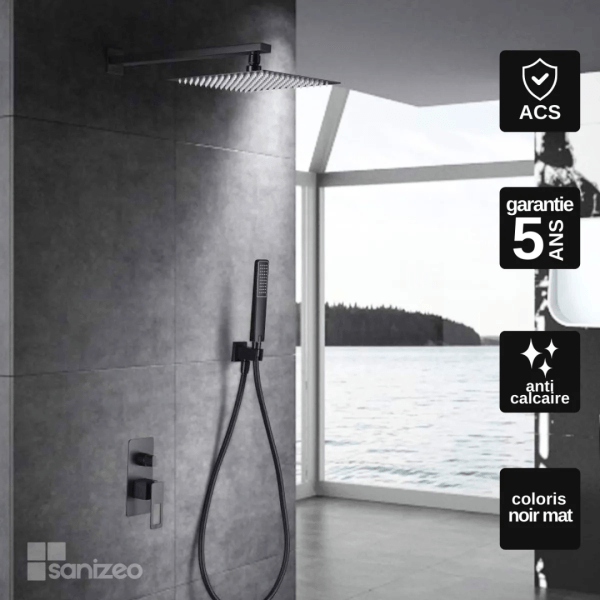 colonne de douche encastre suecia noir imex