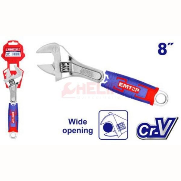 Clé ajustable 200mm EMTOP  EAWH130801