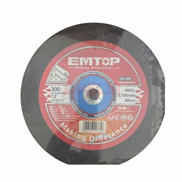 Disque 300MM à couper Métal 3.0 EMTOP  EACD303025