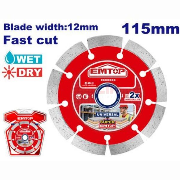 Disque à Couper Diamant 115MM EMTOP  EDDC011151