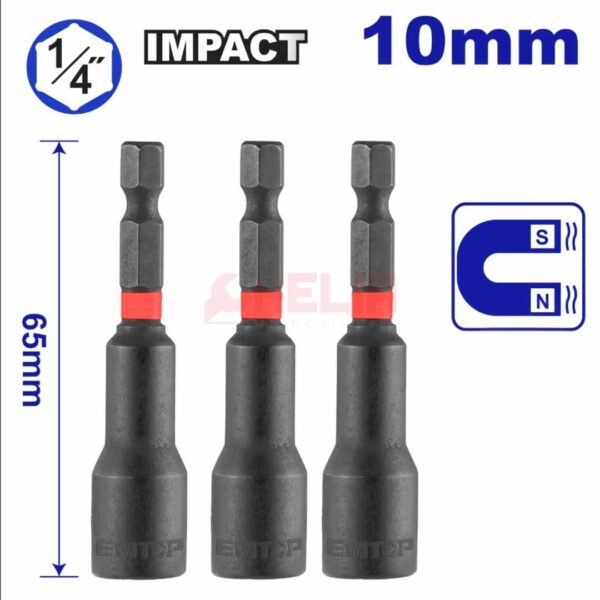 Embout Visseuse Noir 10mm EMTOP EMNS1031