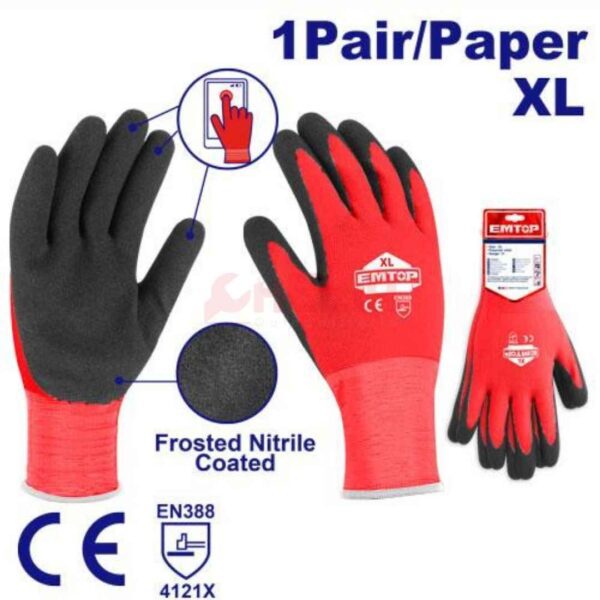 Gants en nitrile avec finition givrée EMTOP ENGV0301