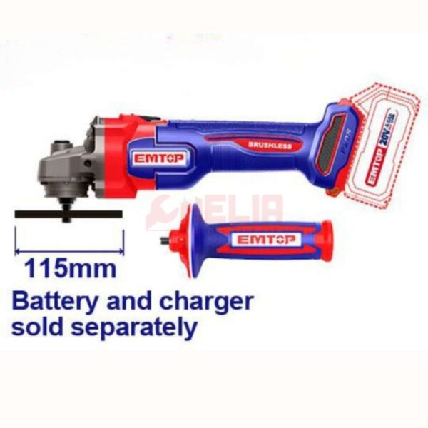 Meuleuse d'angle 20V sans batterie EMTOP  ELAG2011522