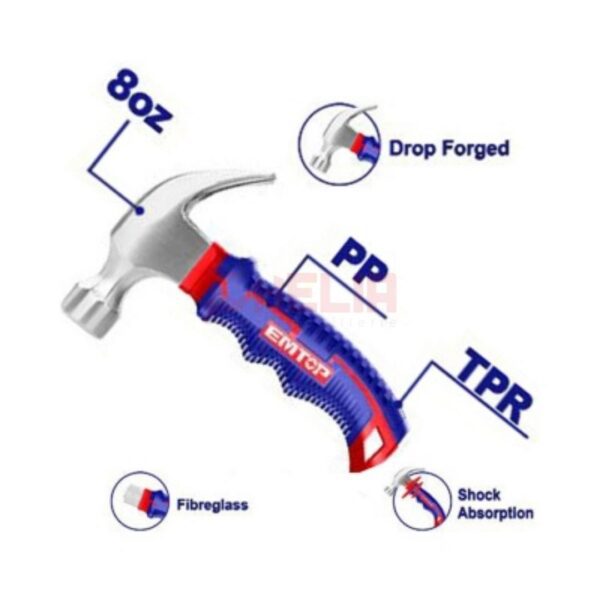 Mini marteau de charpentier 220GR EMTOP  EHAMCH0802