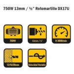 Perceuse 13mm 750W Caterpillar DX17 algerie 3