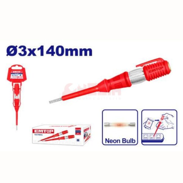 Tournevis testeur 140mm PM EMTOP ETPL14001