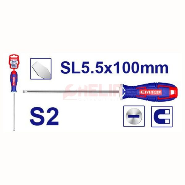 Tournevis plat 5.5X100mm EMTOP ESDRSL5402